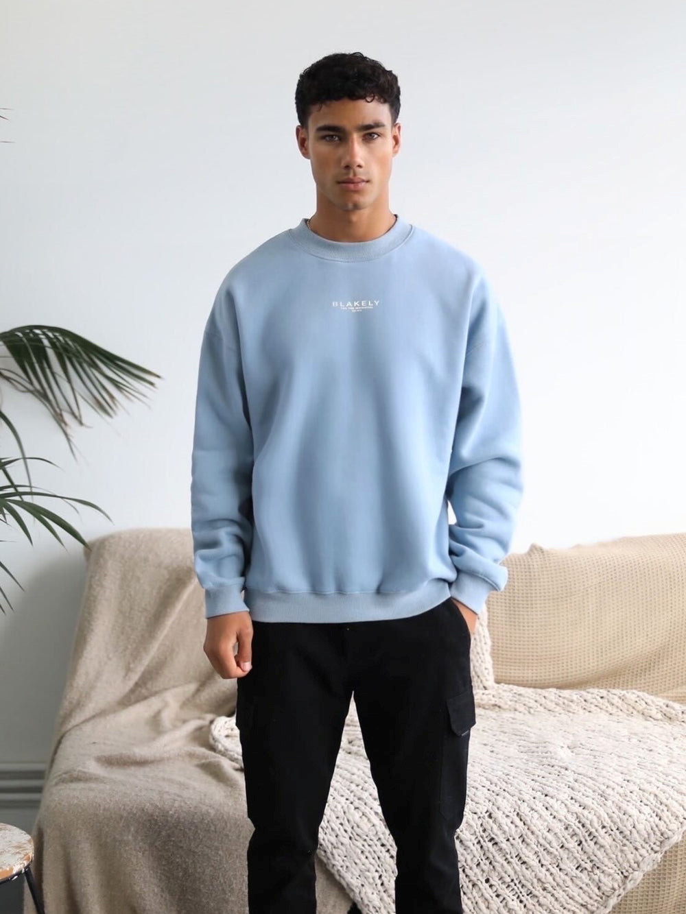 Ice Blue Blakely Statement Relaxed Jumper | YRS507298