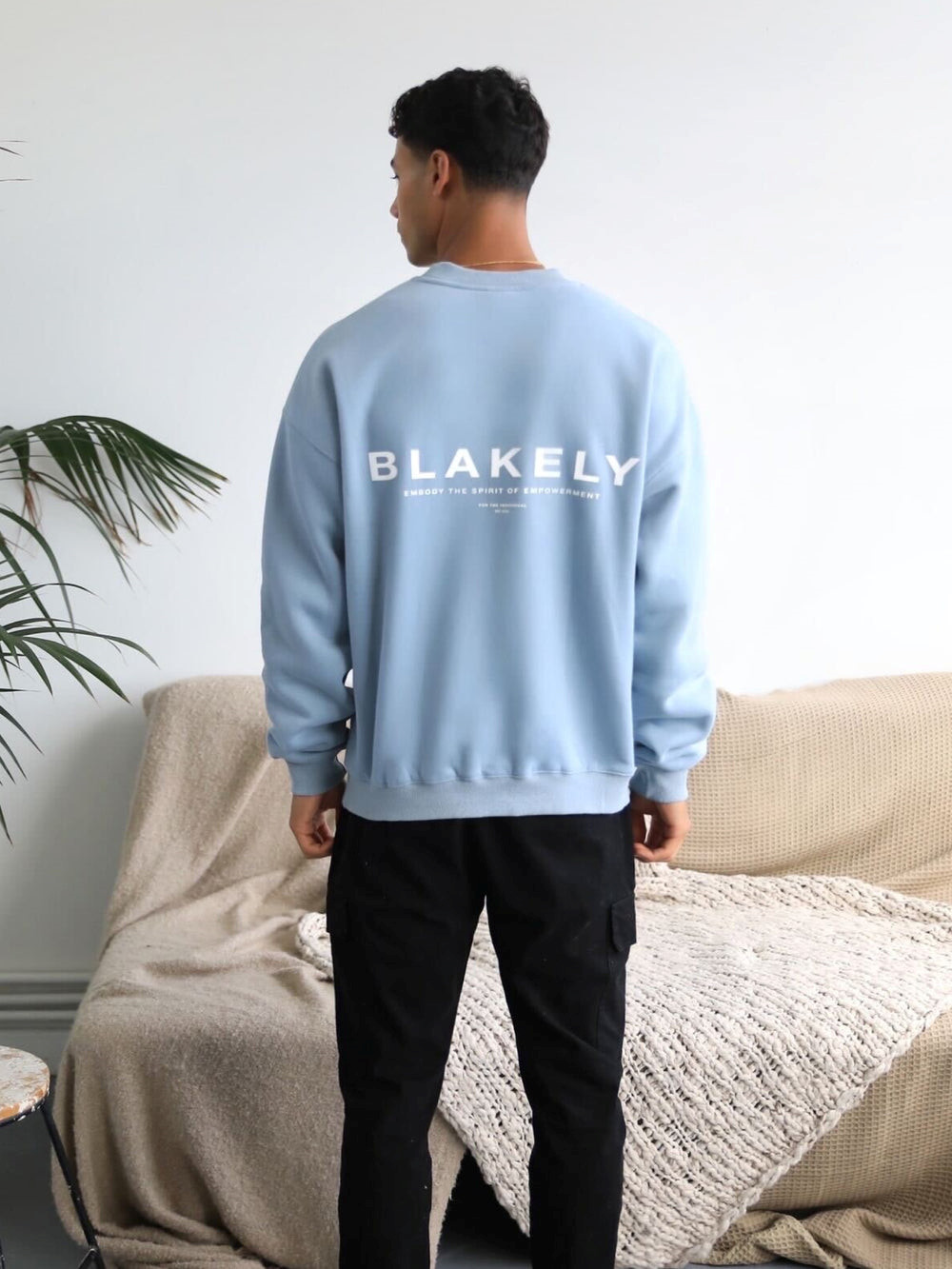 Ice Blue Blakely Statement Relaxed Jumper | YRS507298