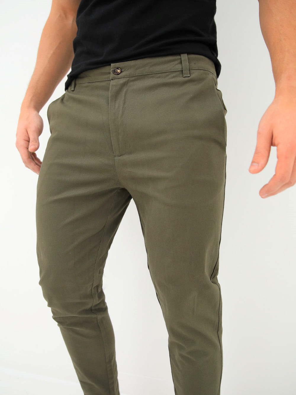 Khaki Blakely Kingsley Slim Fit Tailored Chinos | VCM478213