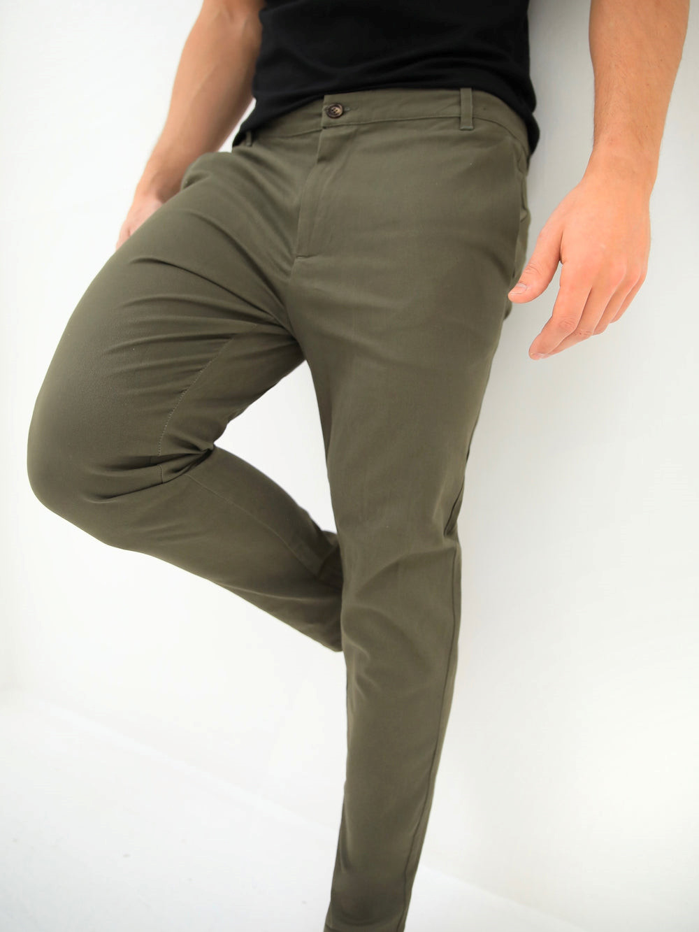 Khaki Blakely Kingsley Slim Fit Tailored Chinos | VCM478213