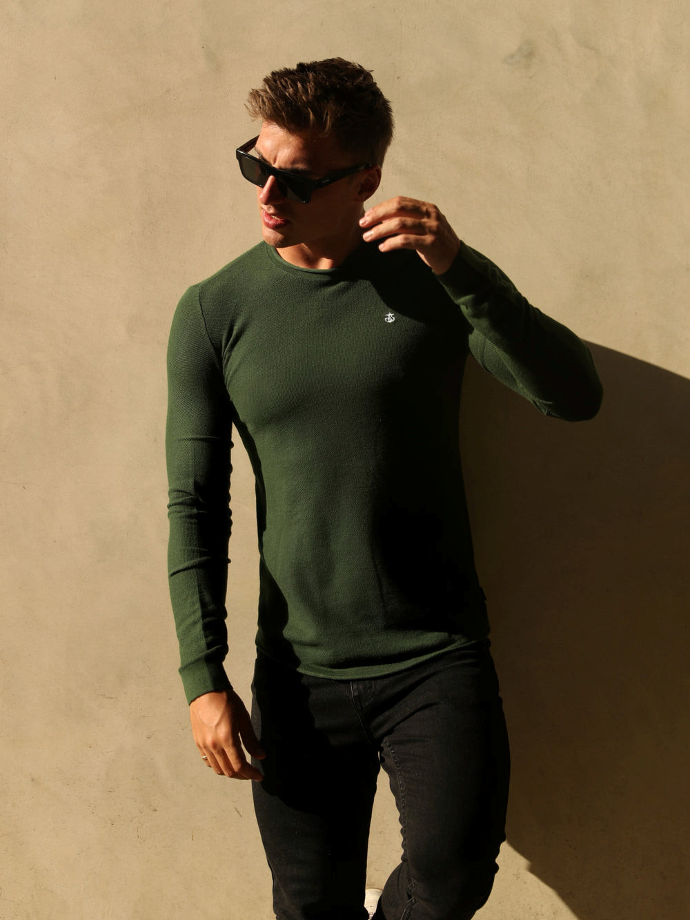 Khaki Green Blakely Mason Knit Jumper | KAI415827