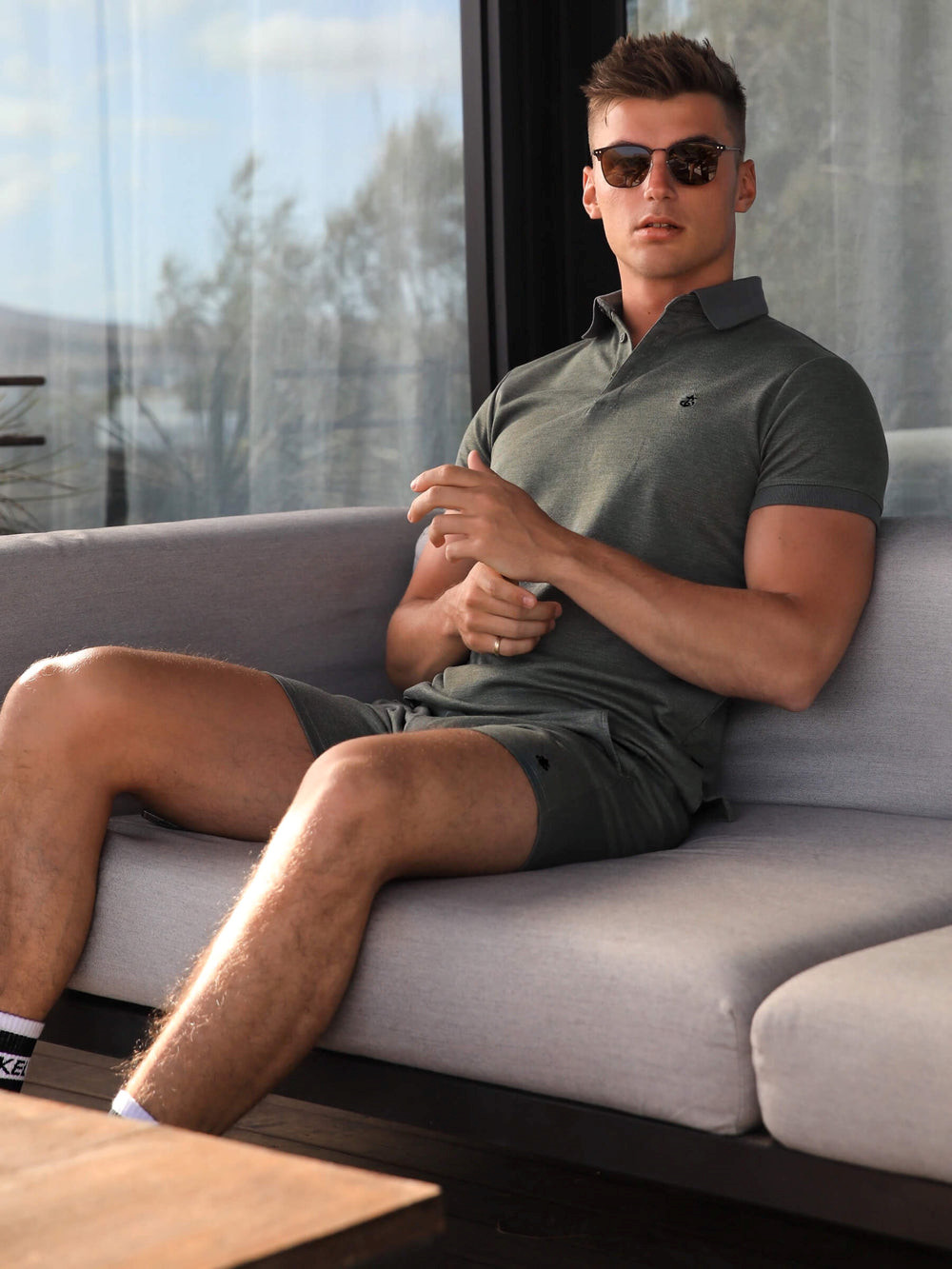 Khaki Green Blakely Sorrento Stretch Fit Shorts | GPC297345