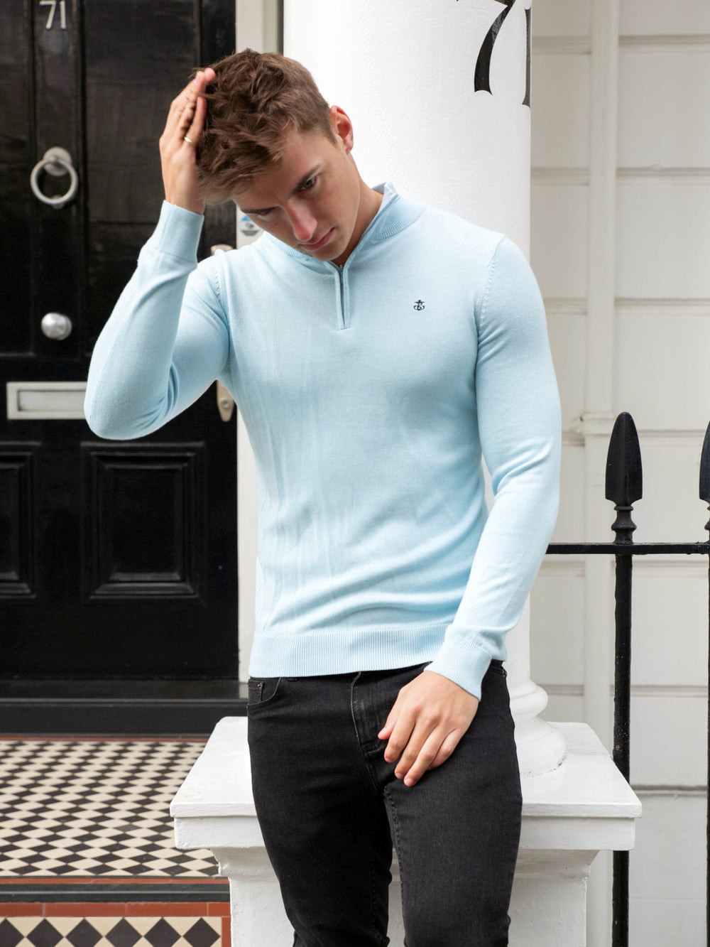 Light Blue Blakely Oxbridge Jumper | YGM497235