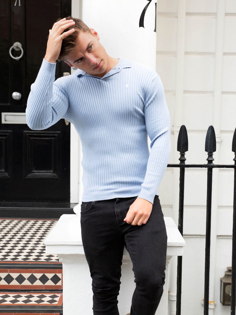 Light Blue Blakely Salisbury Ribbed Polo | QXC823750