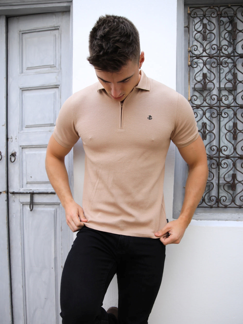 Light Brown Blakely Amot Textured Polo Shirt | JXY968571