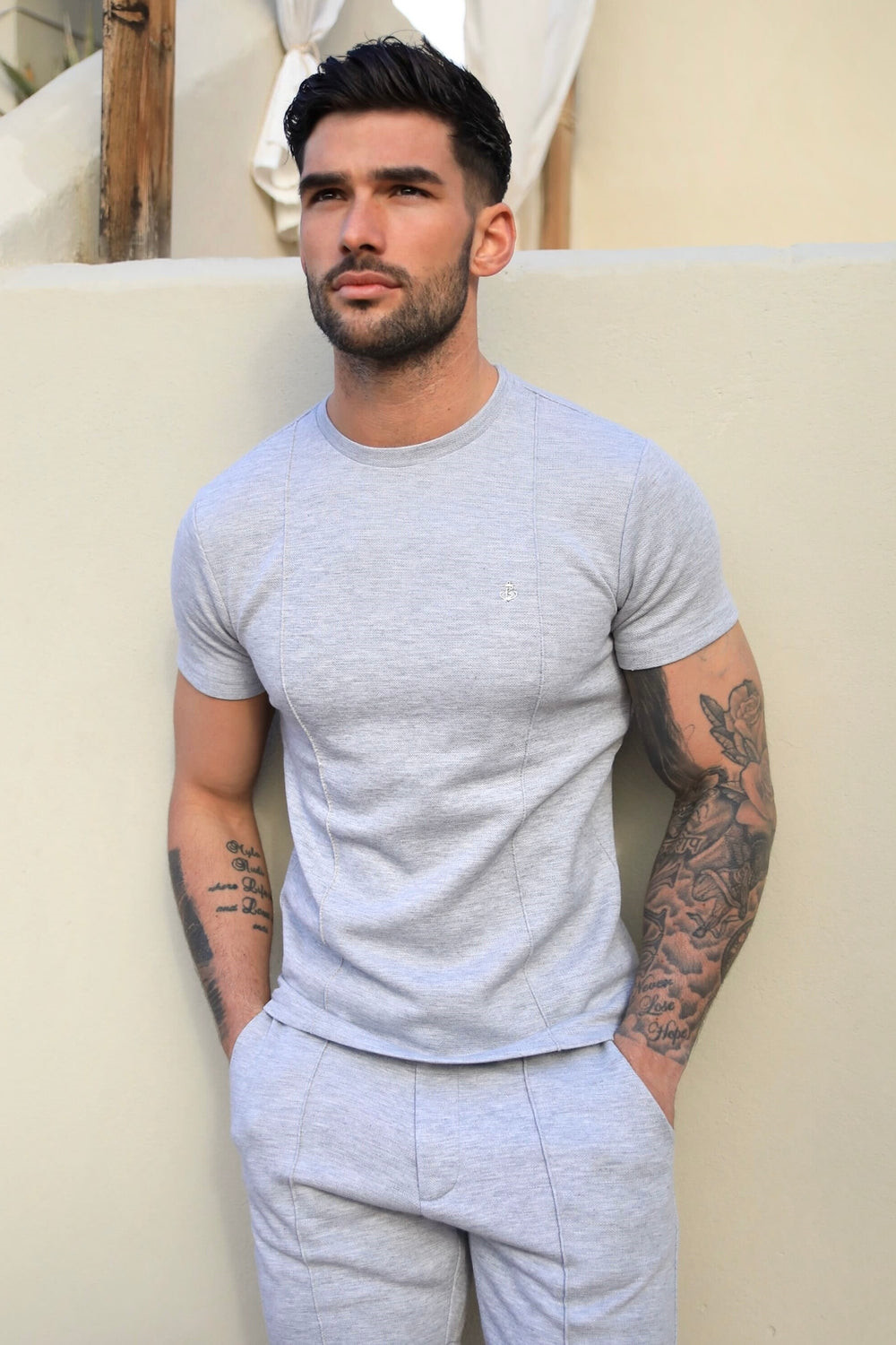 Light Grey Blakely Amezri Seamline T-Shirt | TFO468352