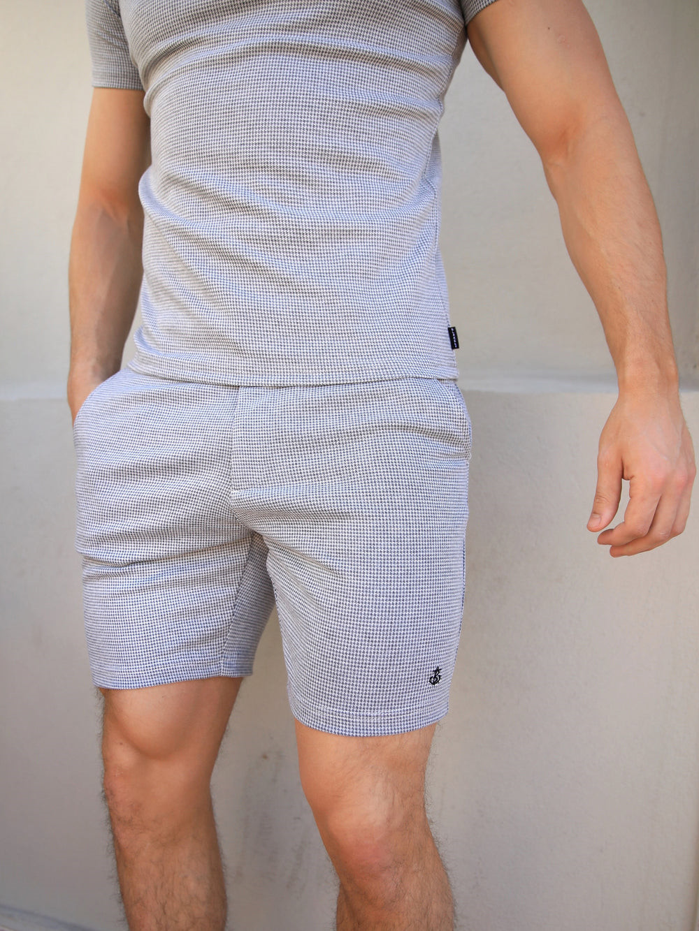 Light Grey Blakely Midar Check Shorts | OLX340658