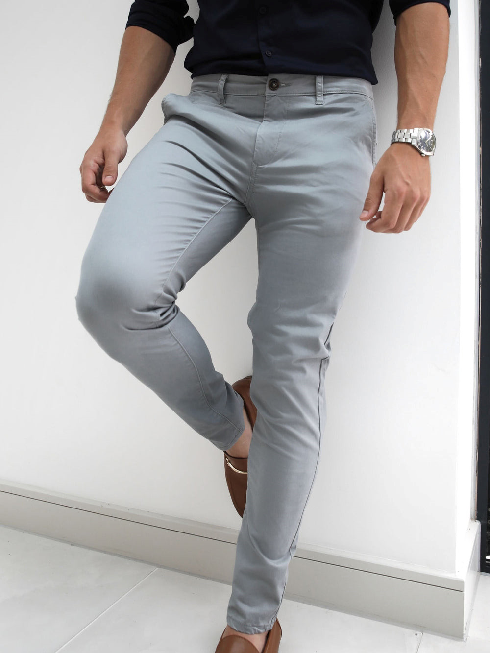 Light Grey Blakely Stretch Chino | CFP183059