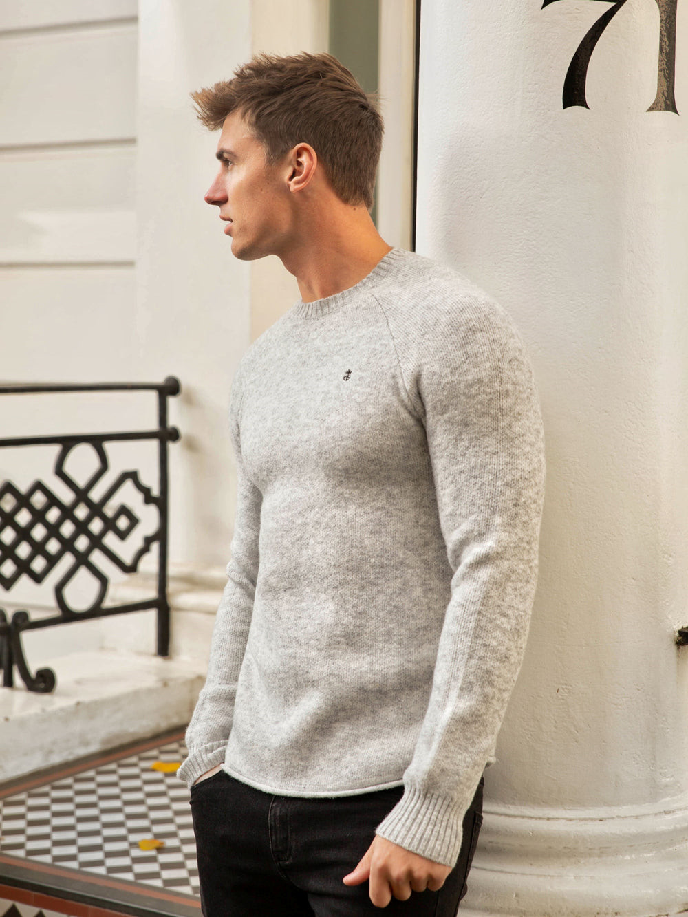 Marl Grey Blakely Yardley Knit Jumper | NWH314285