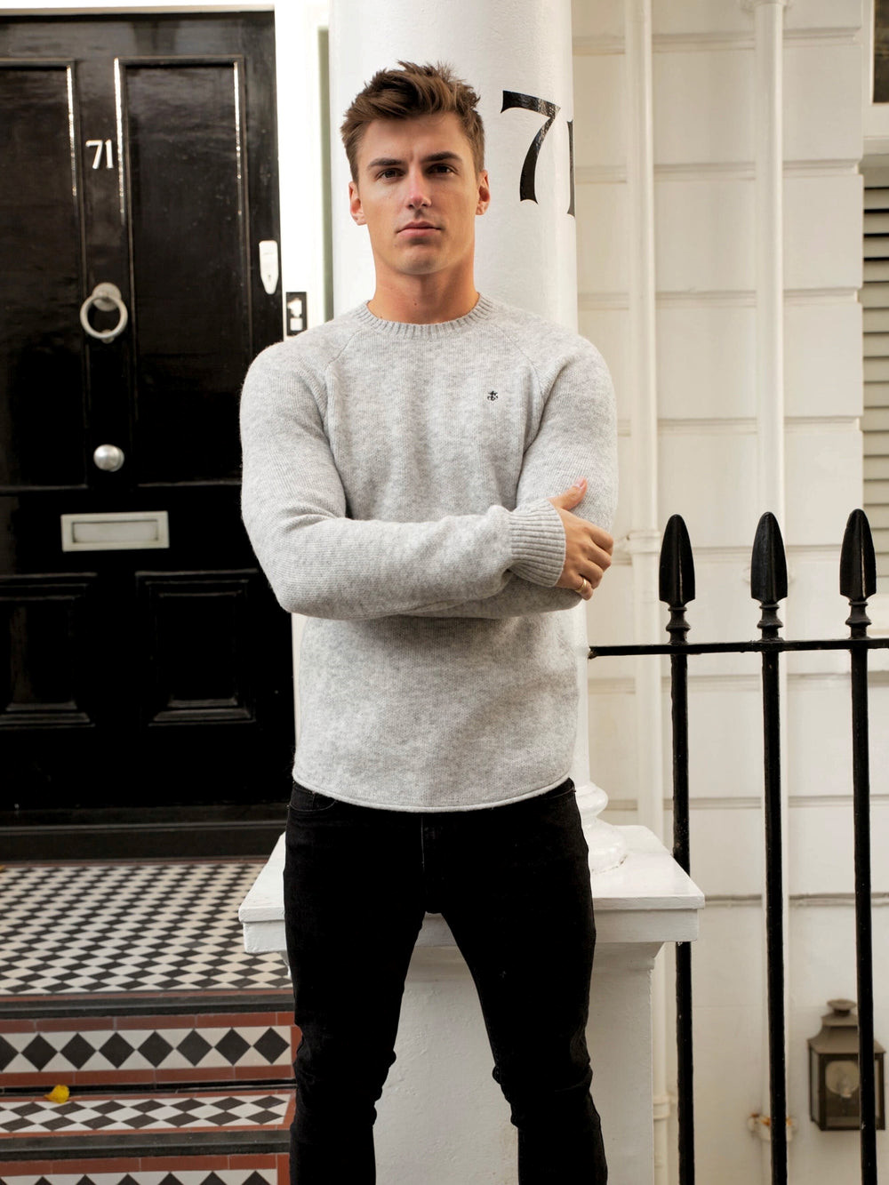 Marl Grey Blakely Yardley Knit Jumper | NWH314285