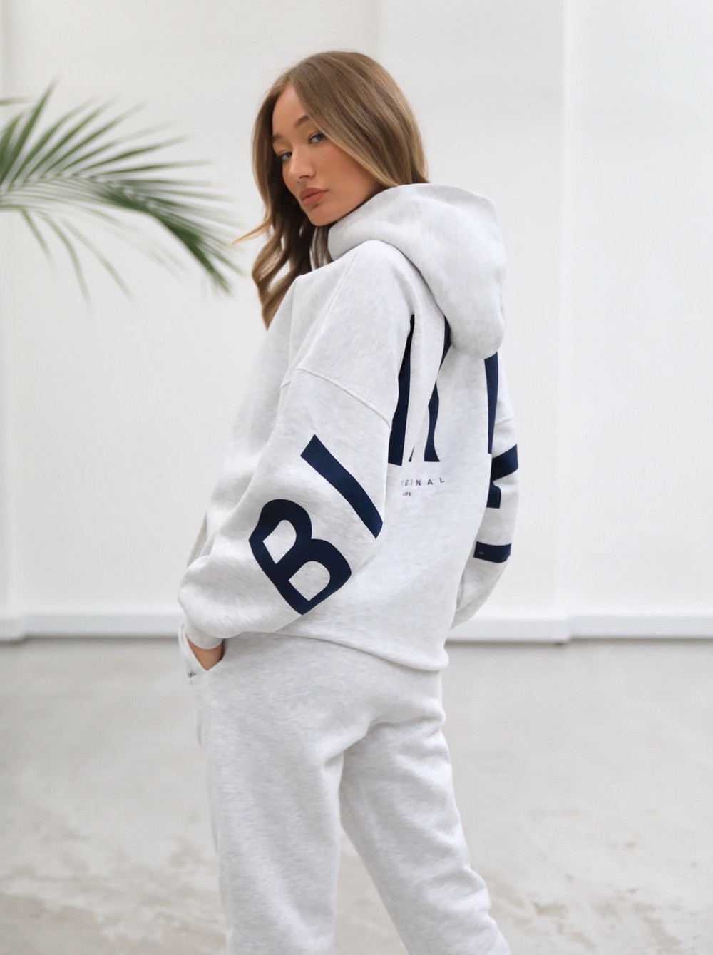 Marl White Blakely Life & Style Isabel Oversized Hoodie | XBI423695