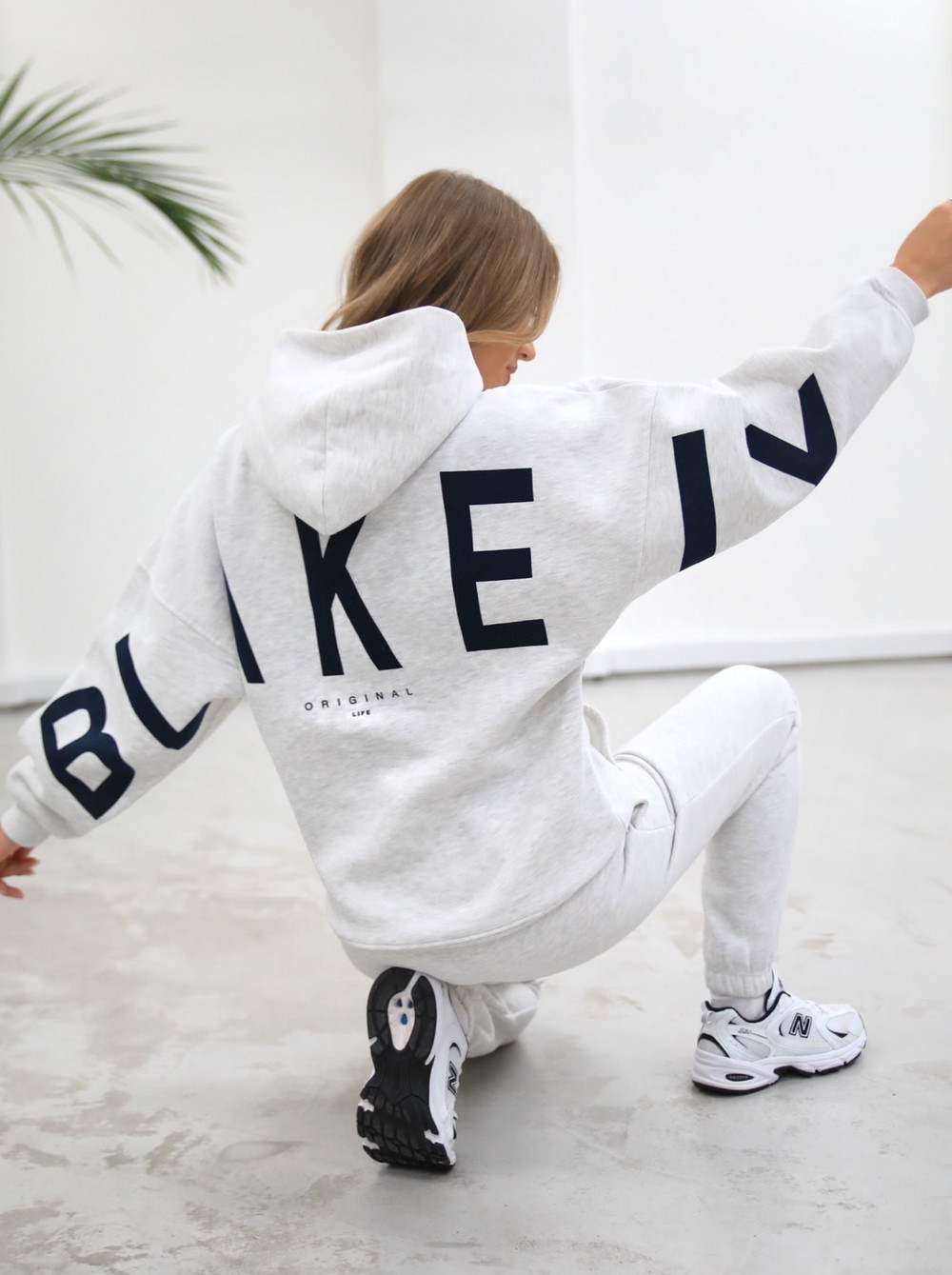 Marl White Blakely Life & Style Isabel Oversized Hoodie | HGC964072