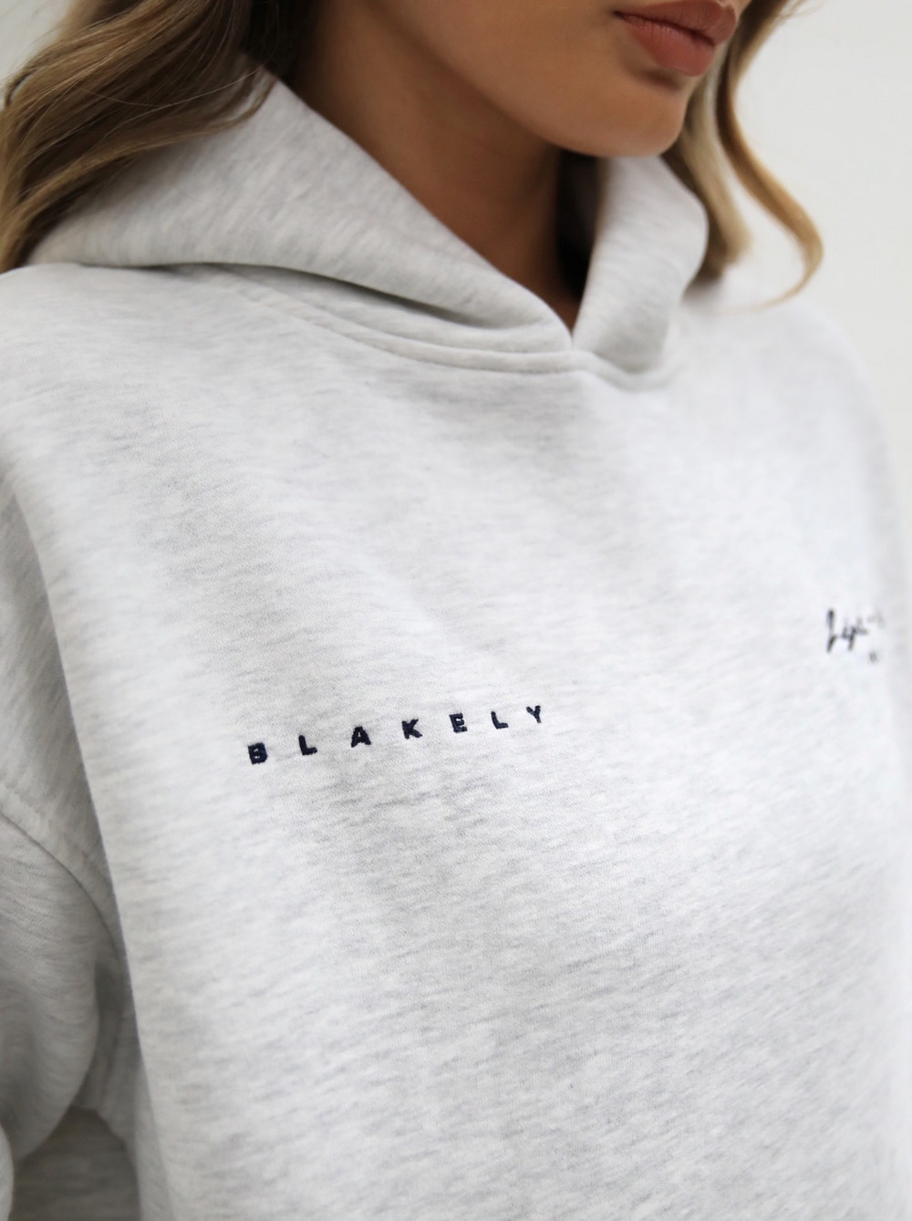 Marl White Blakely Life & Style Oversized Hoodie | VDI752068