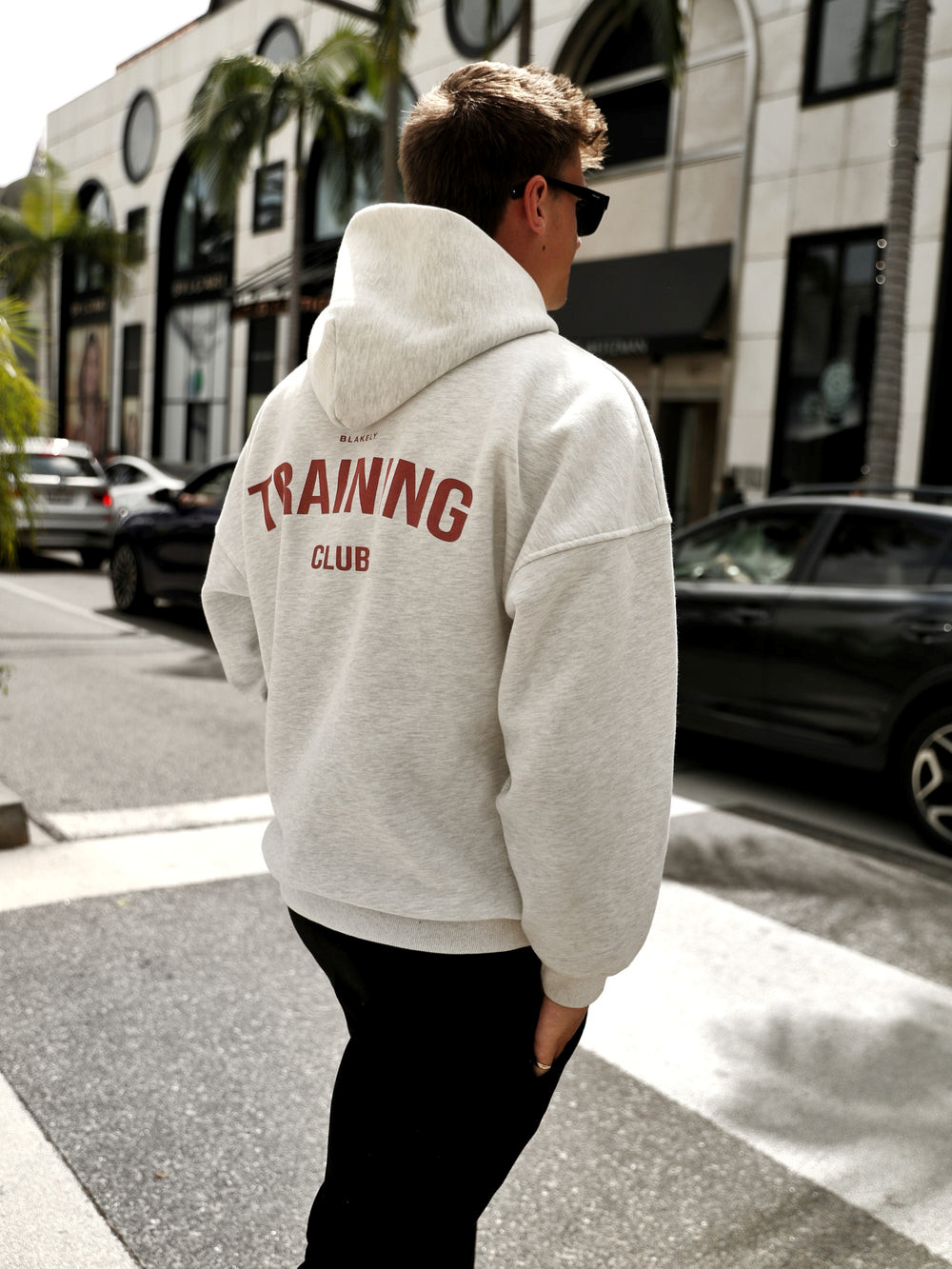 Marl White Blakely Training Club Hoodie | EIS851024