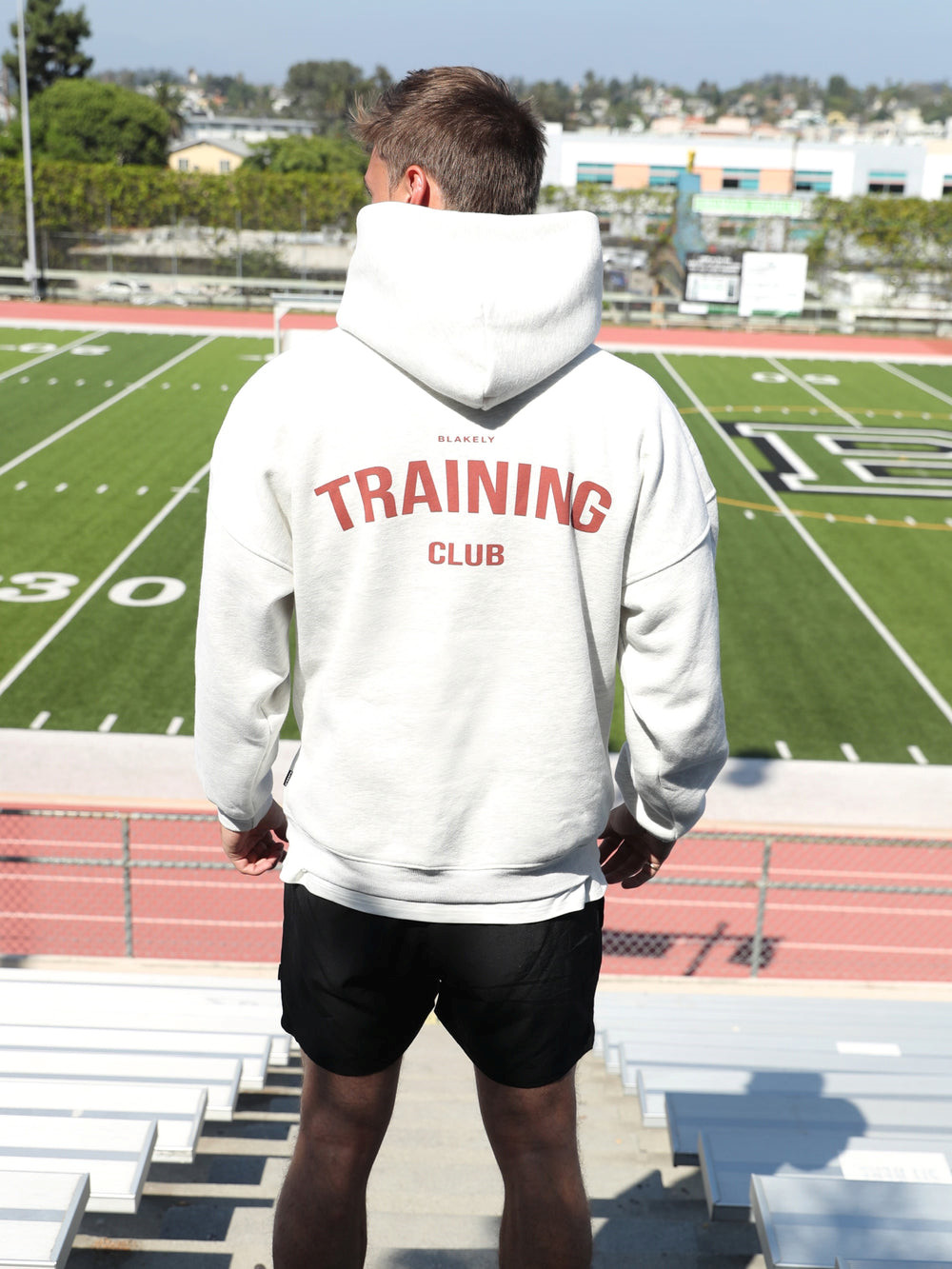 Marl White Blakely Training Club Hoodie | EIS851024