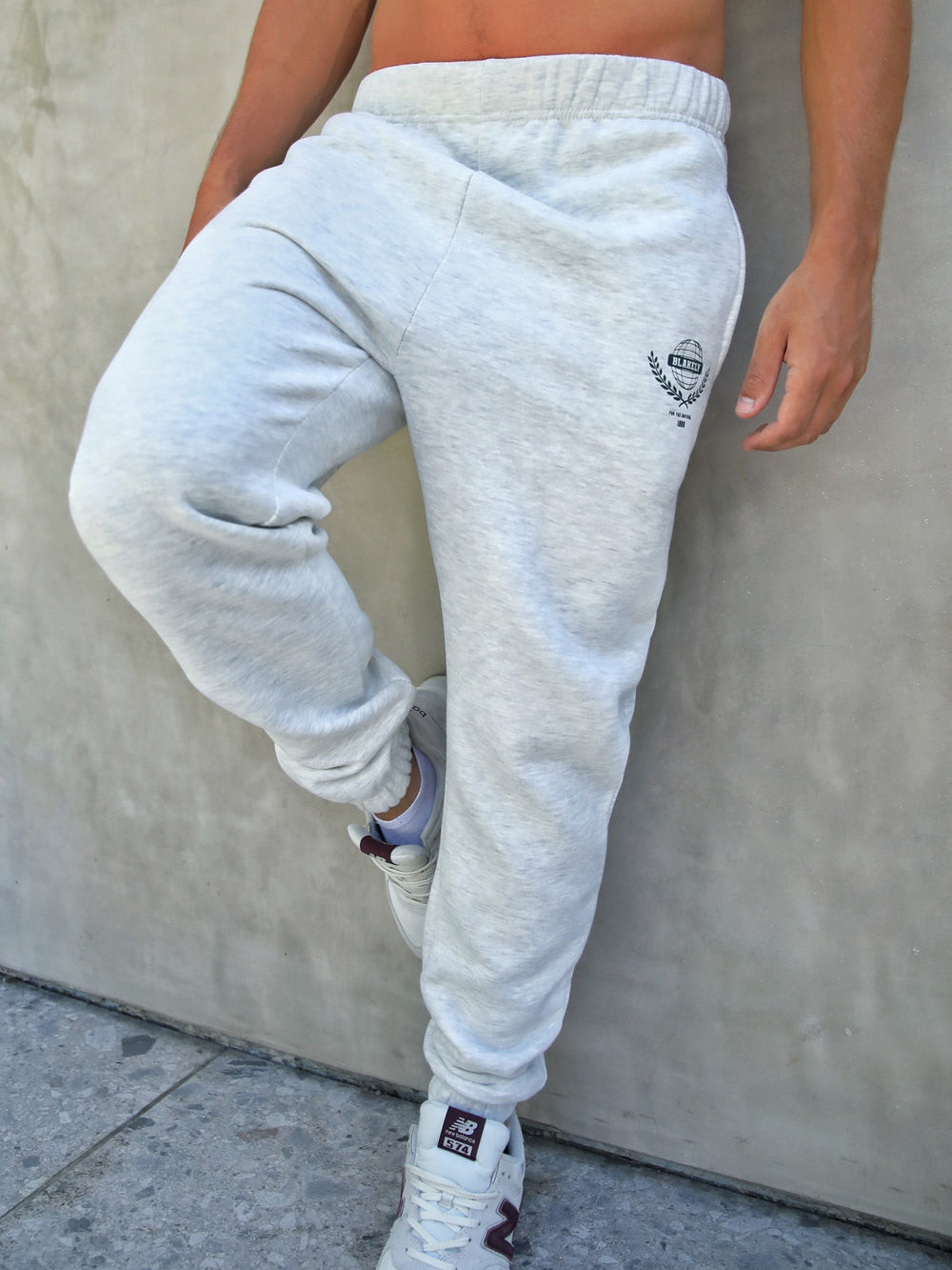 Marl White Blakely Varsity Sweatpants | BWZ127459