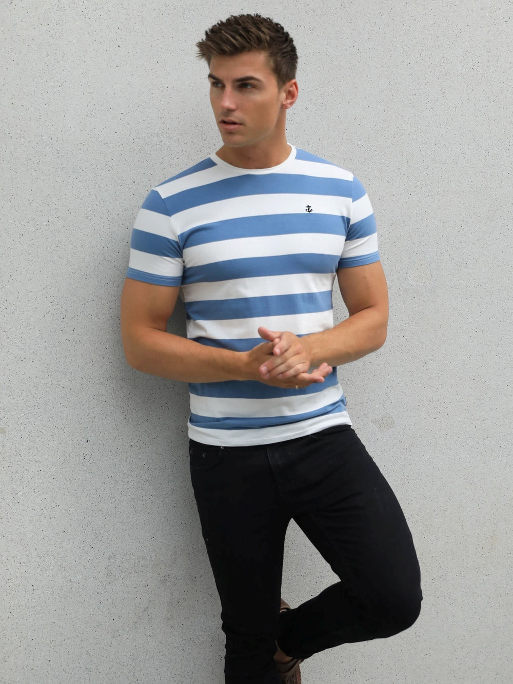 Mid Blue Blakely Loano Stripe T-Shirt | YFO503672