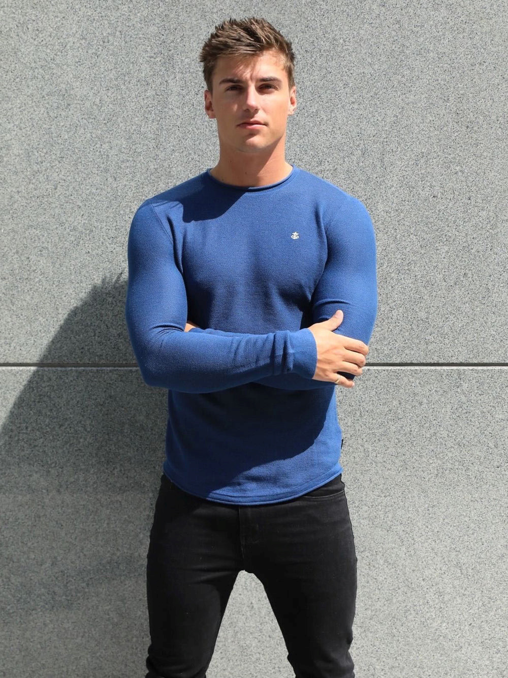 Mid Blue Blakely Mason Knit Jumper | GWA856341