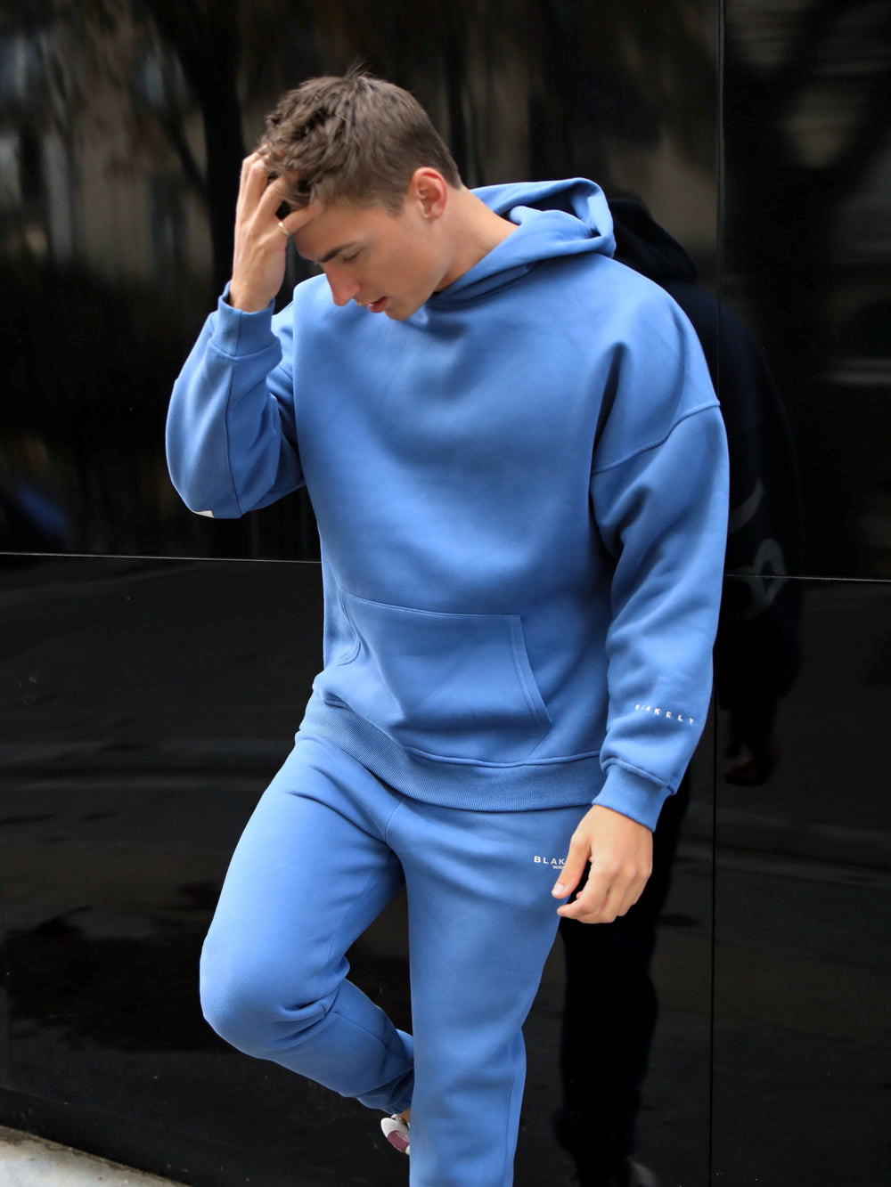 Mid Blue Blakely Members Idris Oversized Hoodie | WHI683054