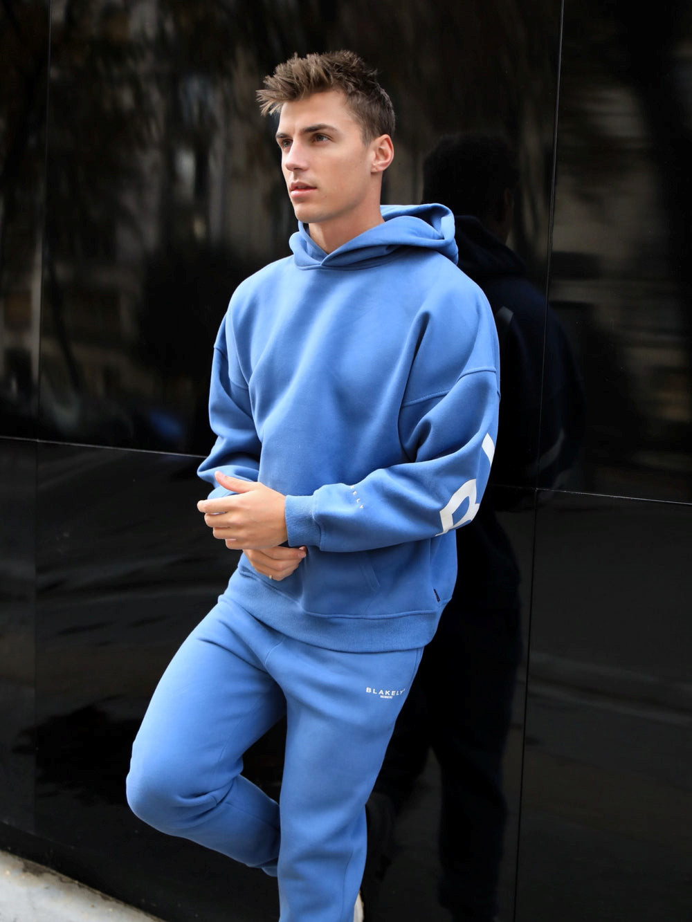 Mid Blue Blakely Members Idris Oversized Hoodie | WHI683054