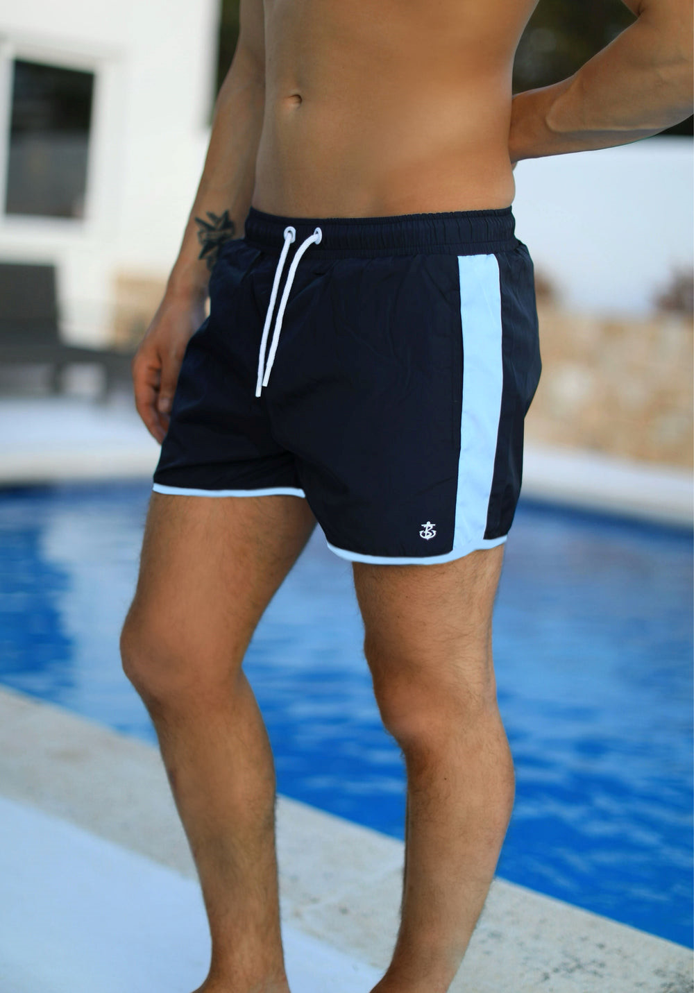 Navy/Light Blue Blakely Senio Swim Shorts | MCL264809