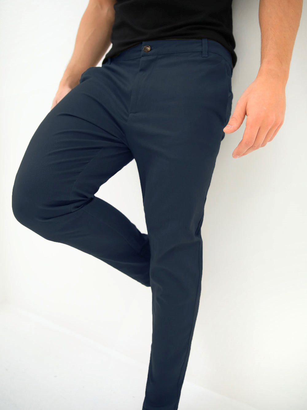 Navy Blakely Kingsley Slim Fit Tailored Chinos | ETK062753