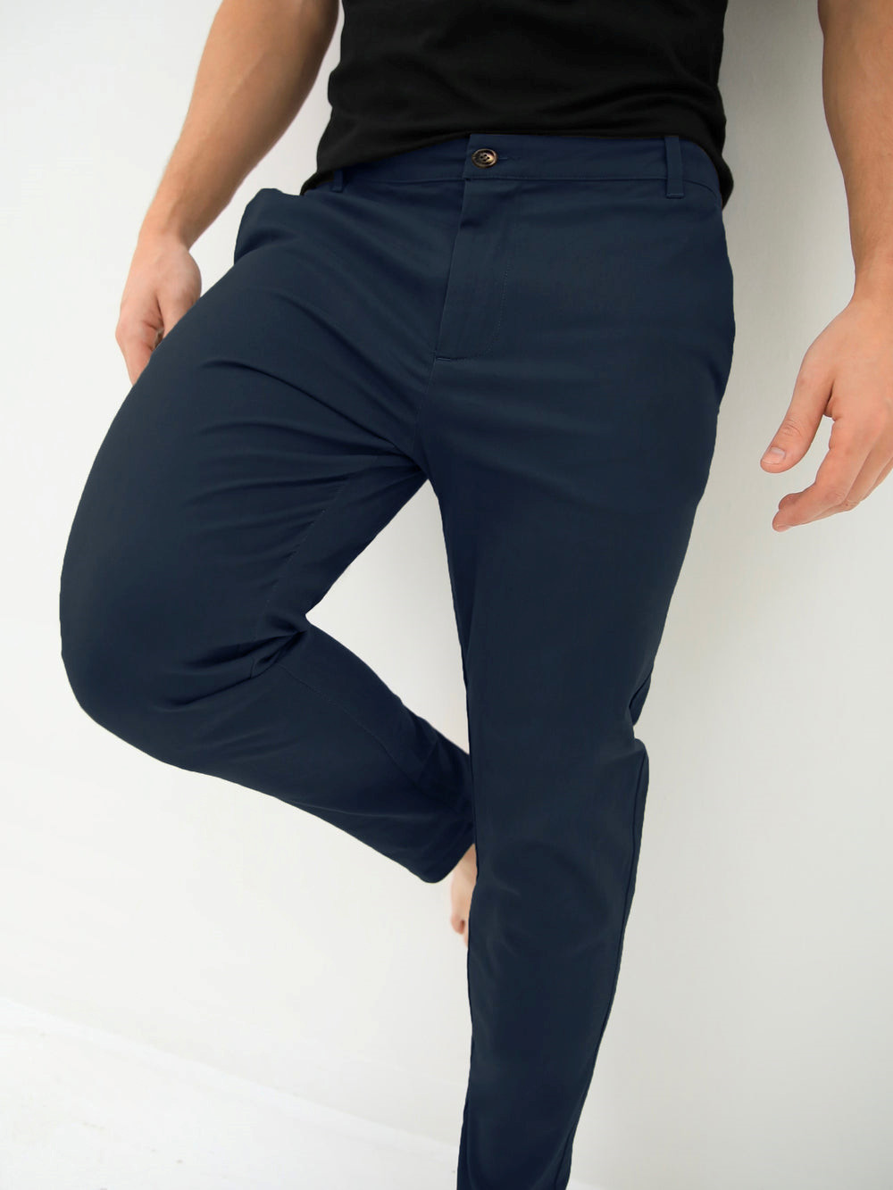 Navy Blakely Kingsley Slim Fit Tailored Chinos | ETK062753