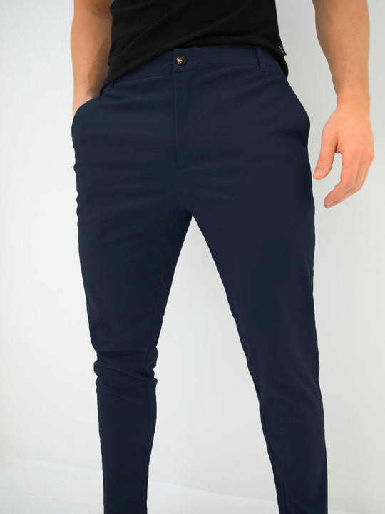 Navy Blakely Sloane Stretch Fit Chinos | TLB519724