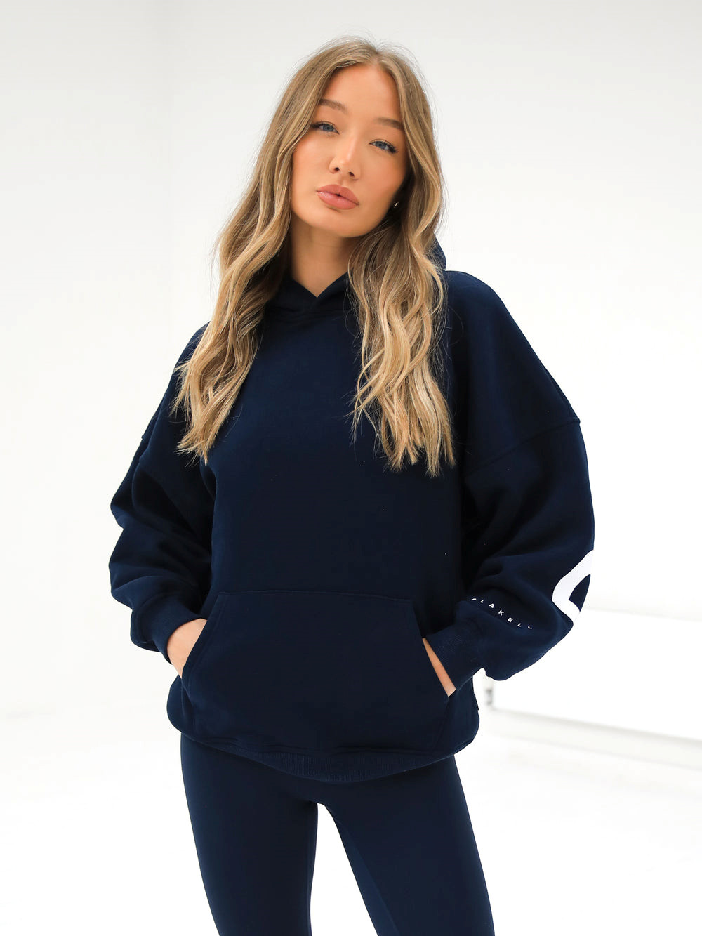 Navy Blue Blakely Isabel Oversized Hoodie | VXL032854