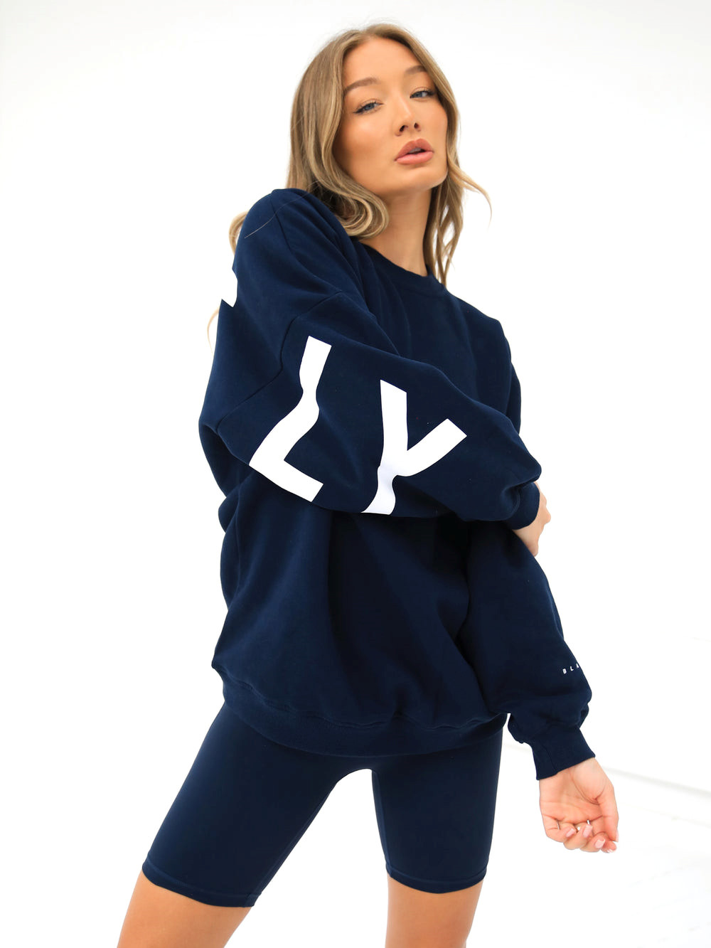 Navy Blue Blakely Isabel Oversized Jumper | AKV153760