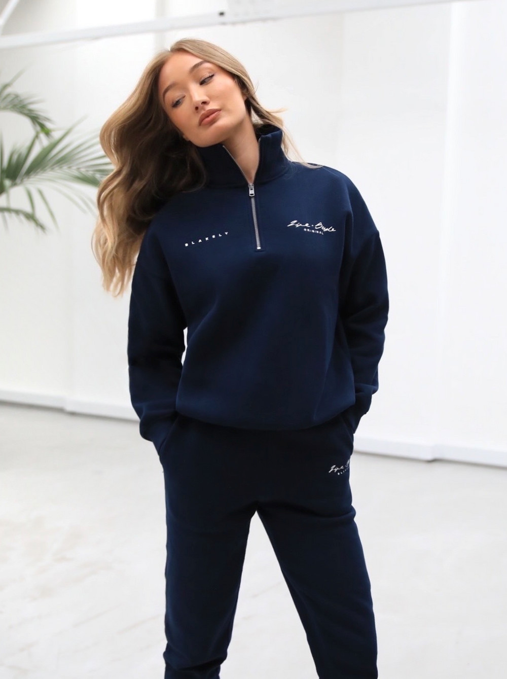 Navy Blue Blakely Life & Style 1/4 Zip Jumper | IGS623408