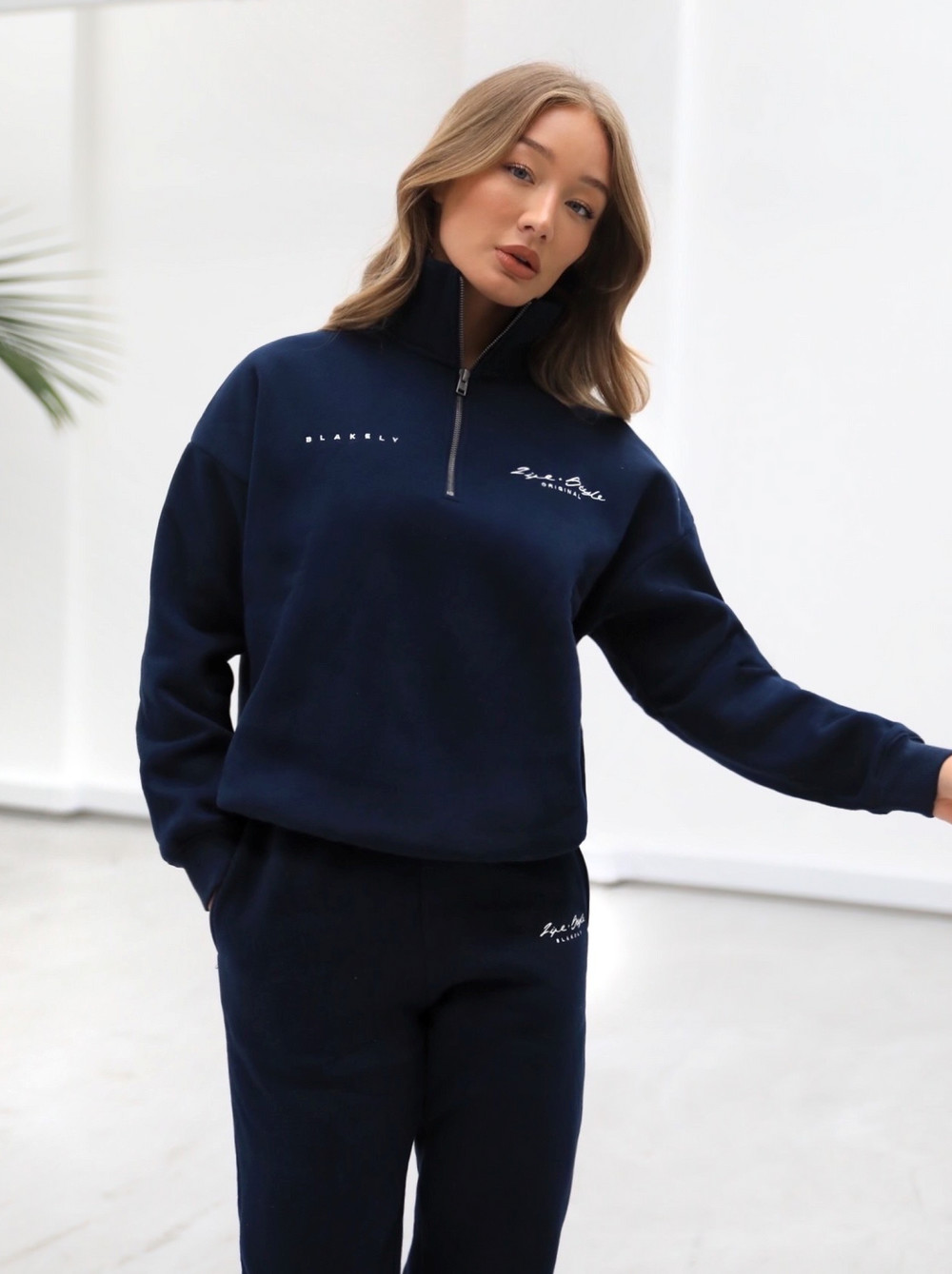 Navy Blue Blakely Life & Style 1/4 Zip Jumper | IGS623408