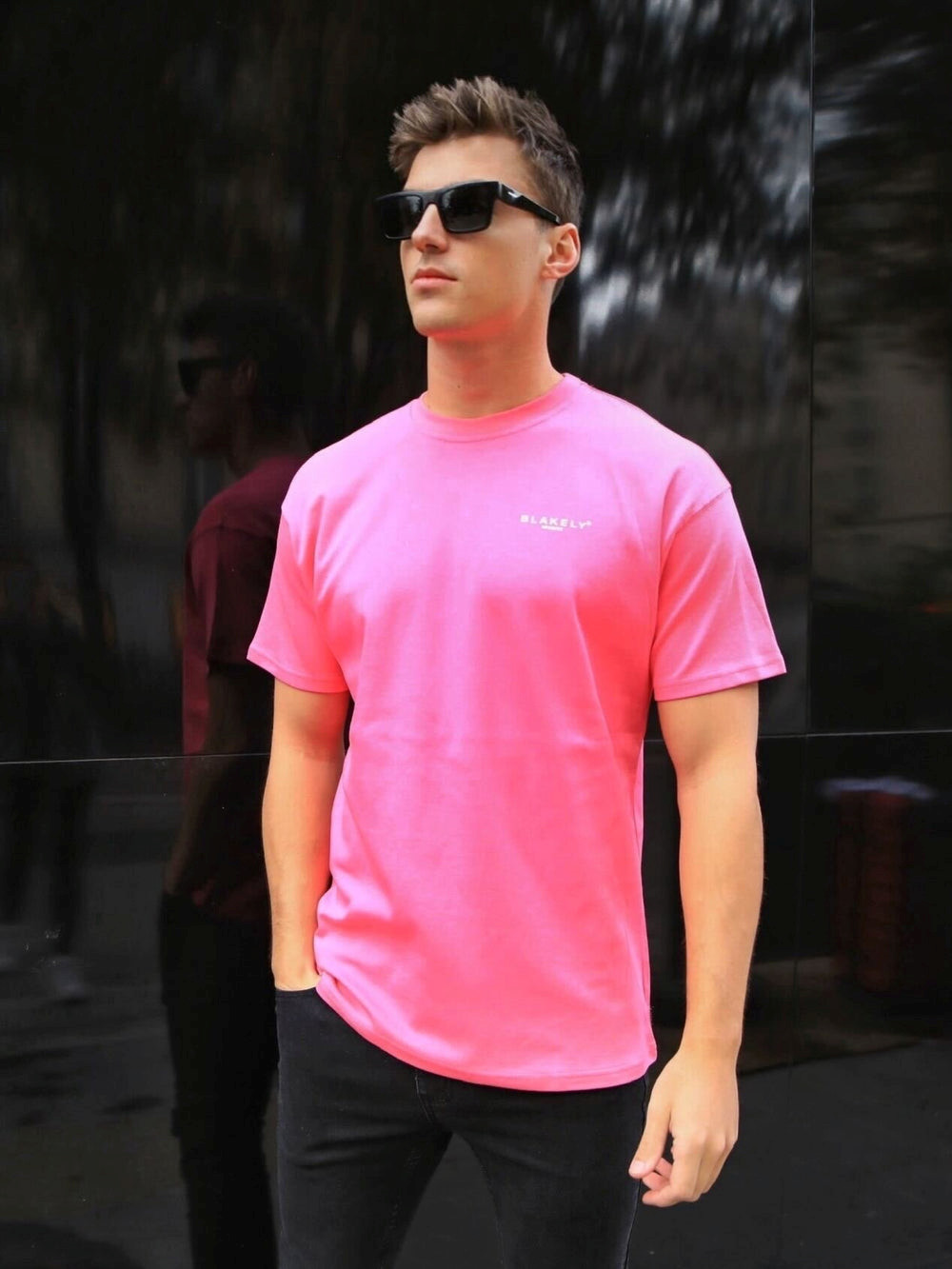 Neon Pink Blakely Members Relaxed T-Shirt | BMX312605