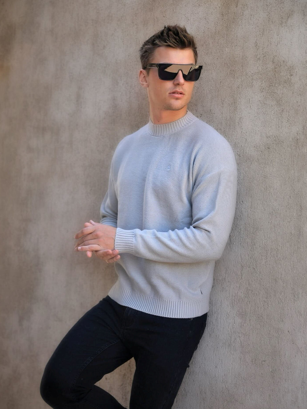 Pale Concrete Blakely Huxley Knit Jumper | YOP963705