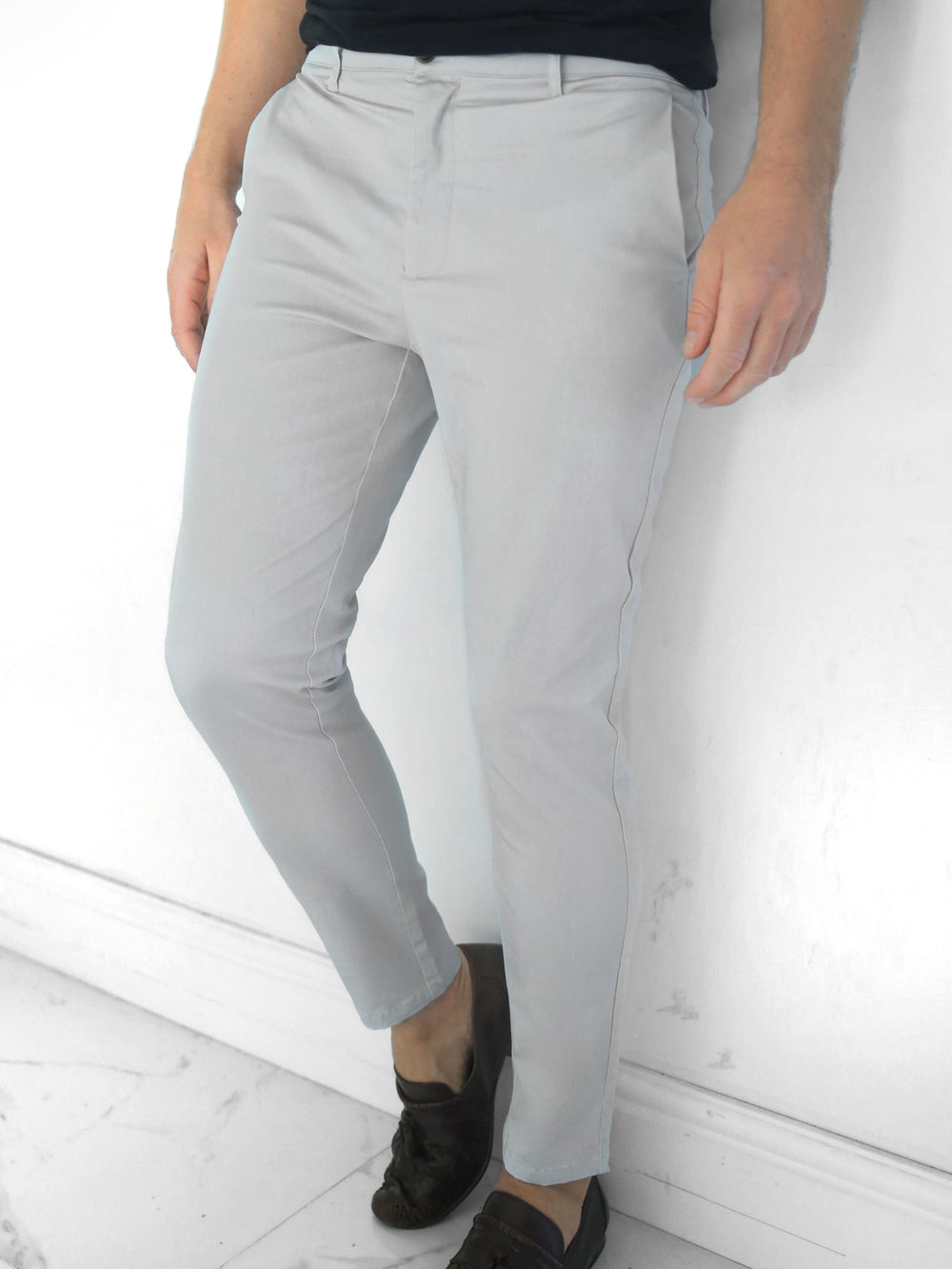 Pale Grey Blakely Kingsley Slim Fit Tailored Chinos | WBC104956