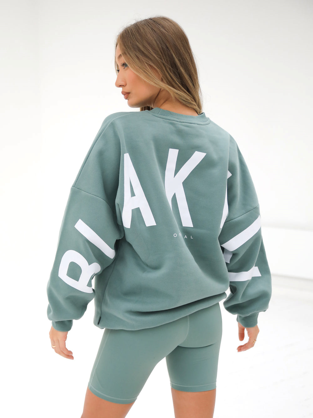 Sage Green Blakely Isabel Oversized Jumper | UNA805319