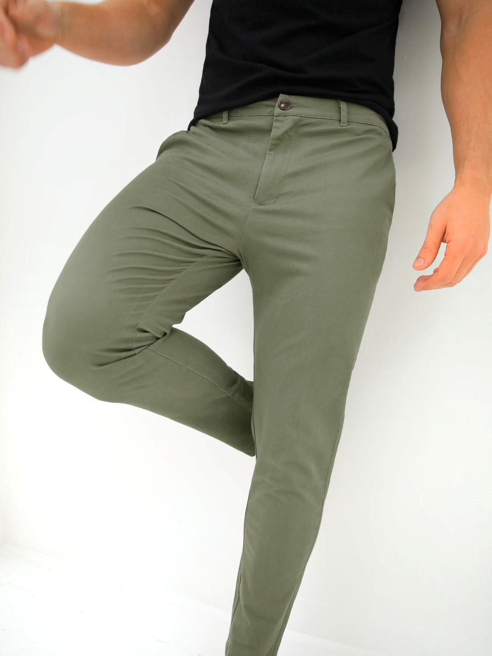 Sage Green Blakely Kingsley Slim Fit Tailored Chinos | KZE635741