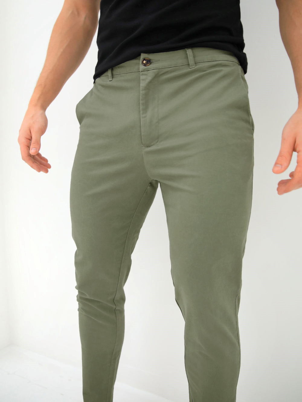 Sage Green Blakely Kingsley Slim Fit Tailored Chinos | KZE635741