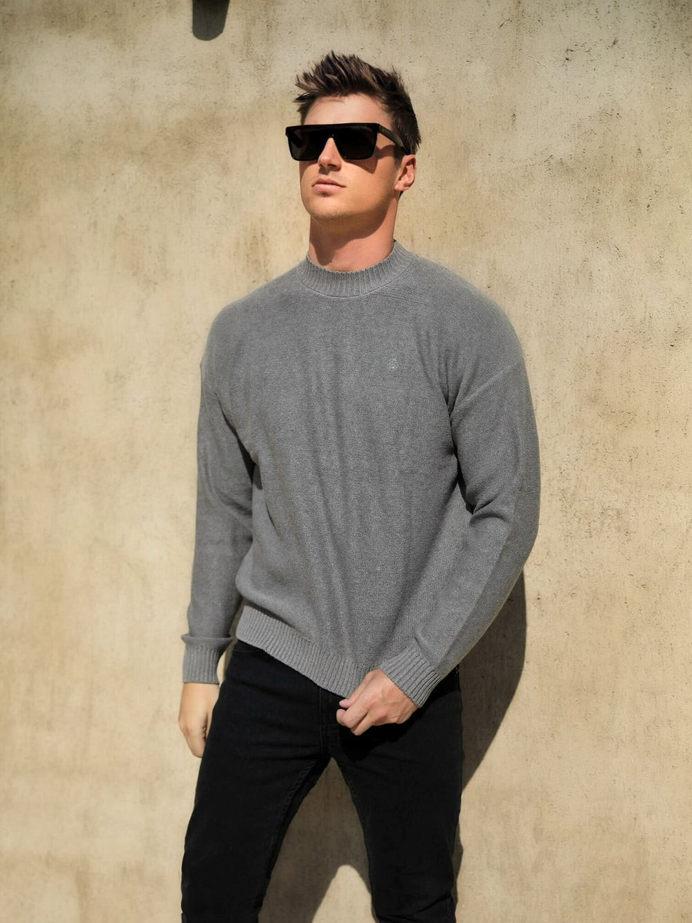 Sand Blakely Huxley Knit Jumper | YFD306579