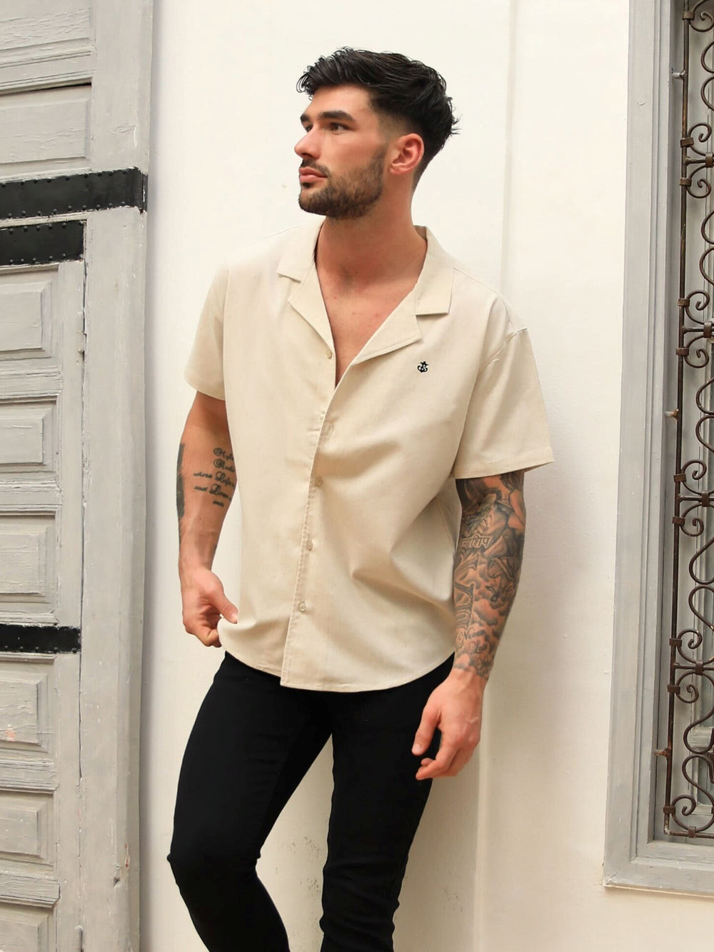 Sand Blakely Nador Open Collared Shirt | XHE780592