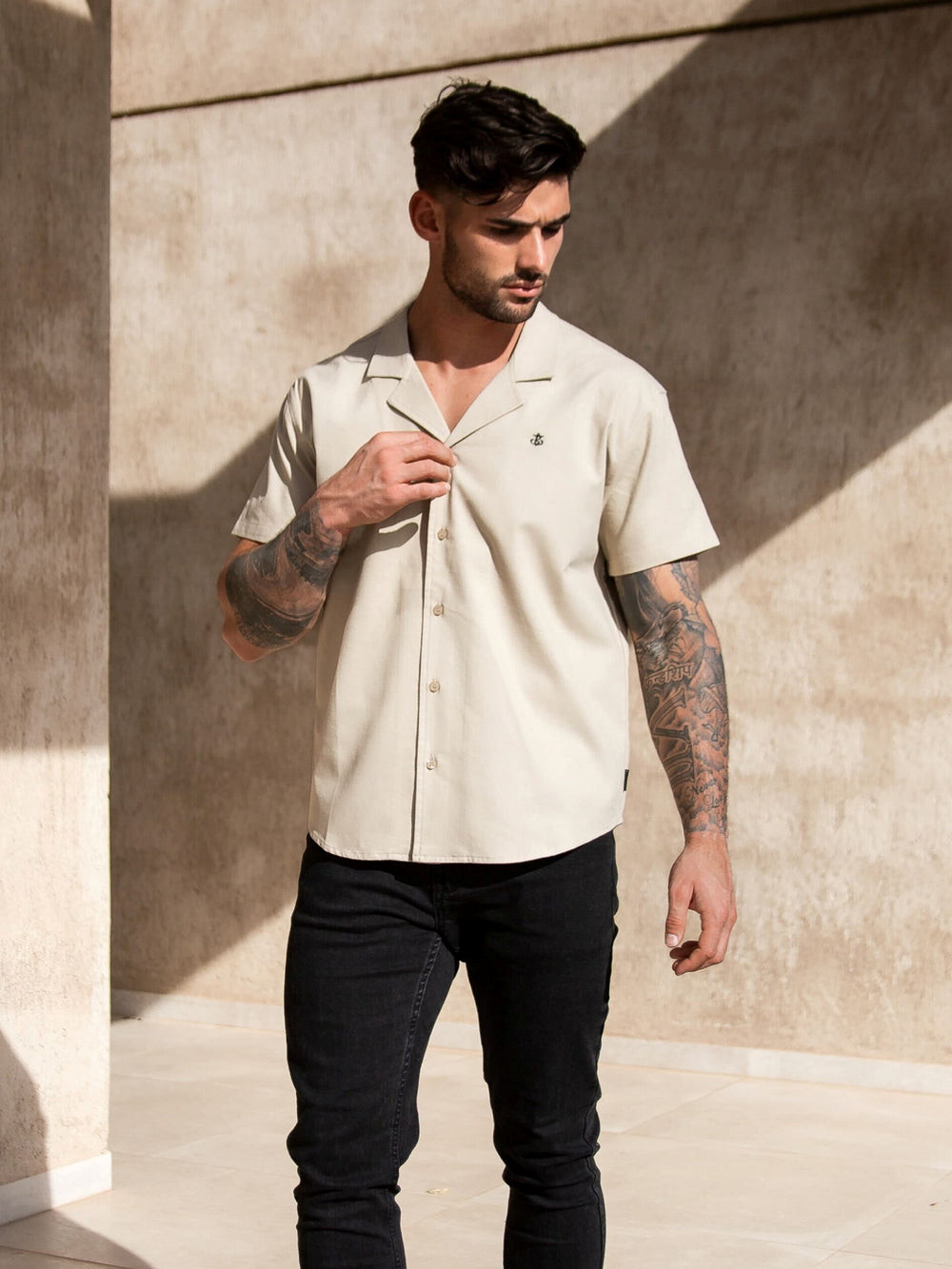 Sand Blakely Nador Open Collared Shirt | XHE780592