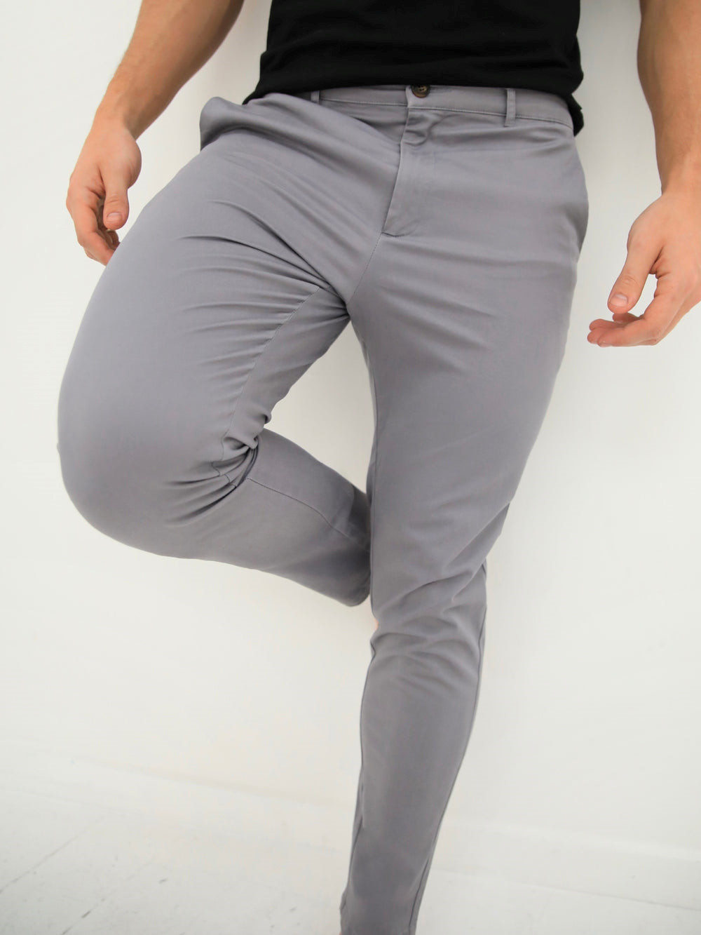 Slate Grey Blakely Kingsley Slim Fit Tailored Chinos | HWG576248