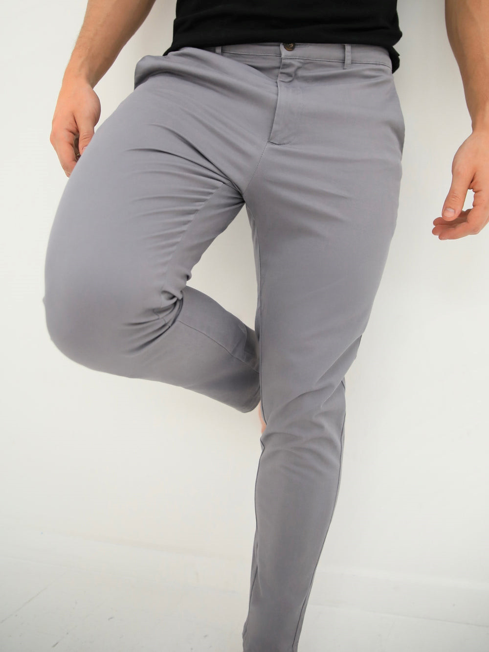 Slate Grey Blakely Kingsley Slim Fit Tailored Chinos | HWG576248