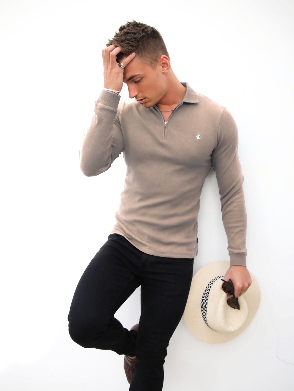 Stone Blakely Aspen Long Sleeve Polo | GXA039752