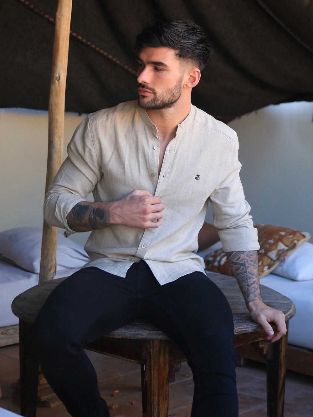 Tan Blakely Berkane Linen Shirt | MOX457103