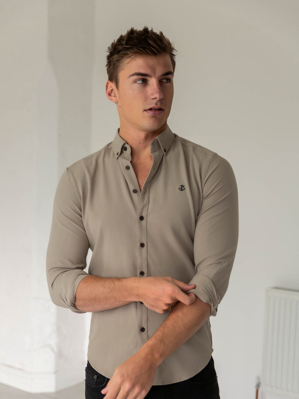 Tan Blakely Horton Fitted Stretch Shirt | YPA194237