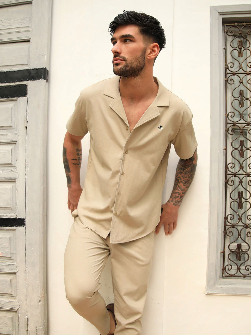 Tan Blakely Nador Open Collared Shirt | UWN820745