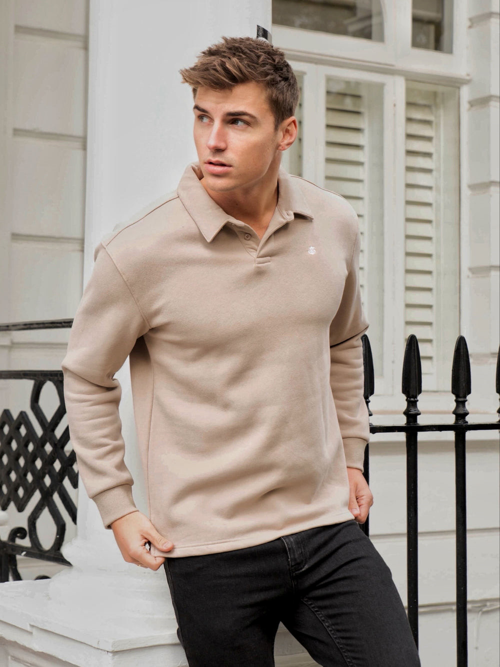 Tan Blakely Otley Collared Jumper | YAF062379