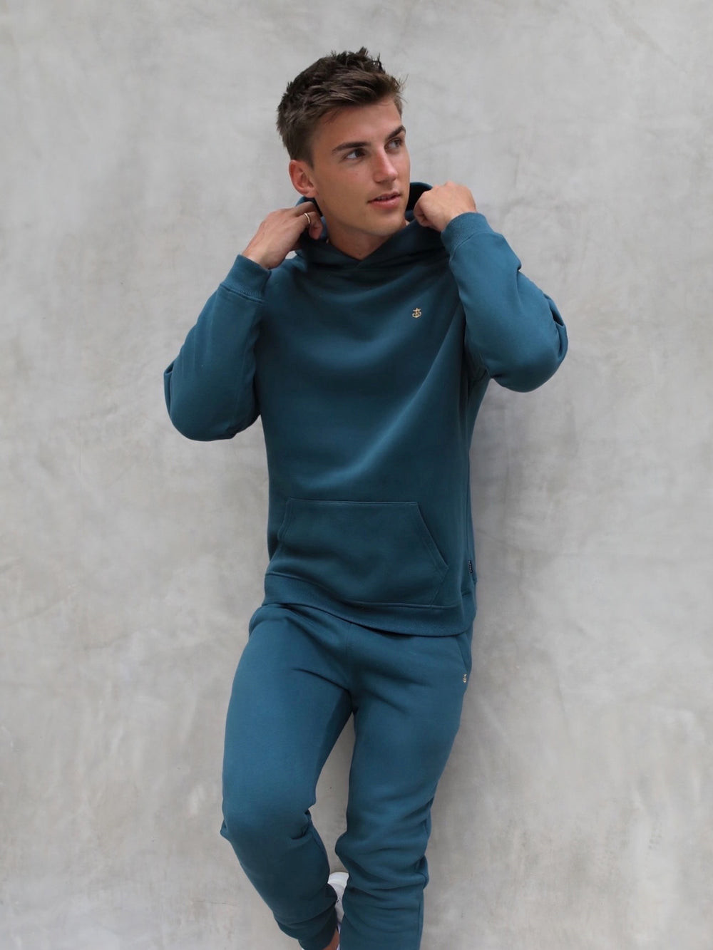 Teal Green Blakely Anchor Relaxed Hoodie | FGV461053