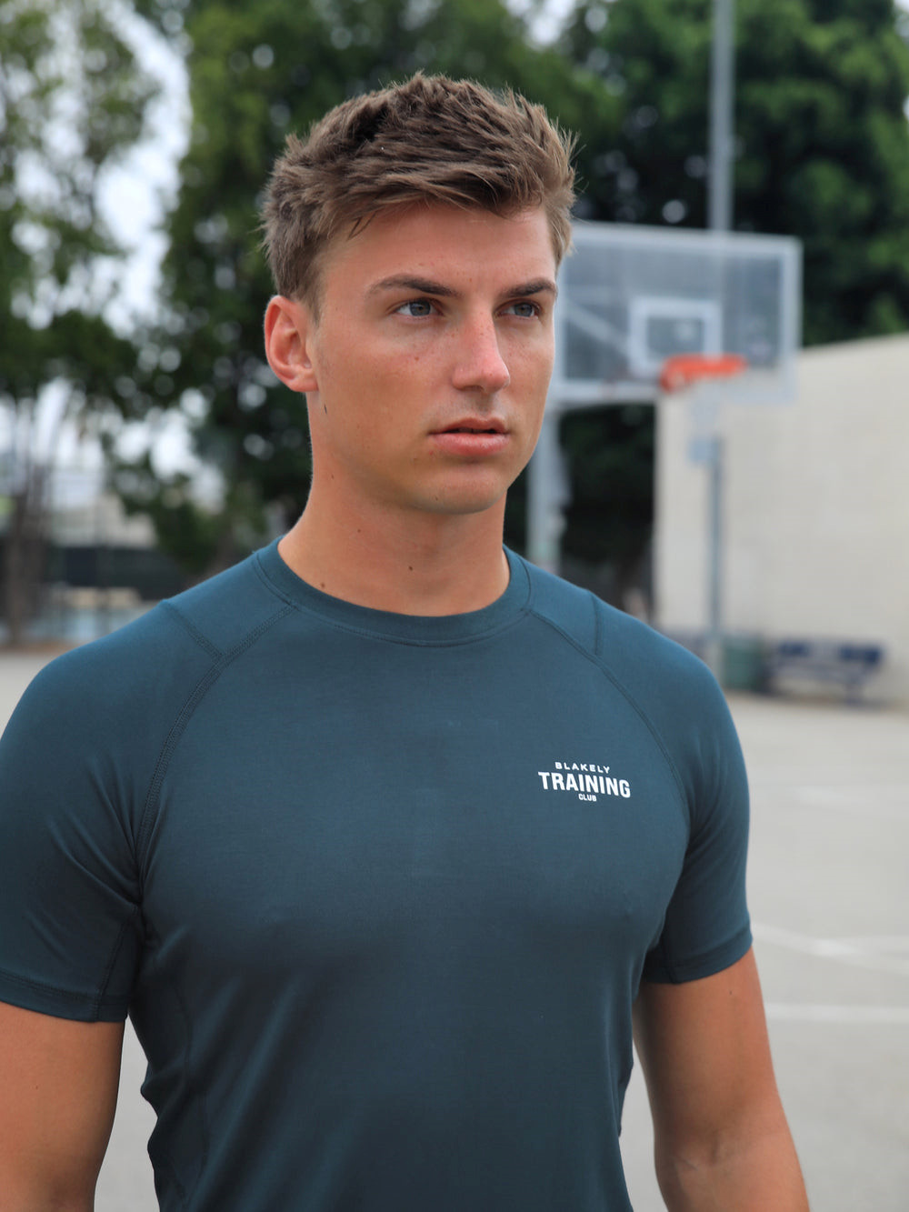 Teal Green Blakely Slim Training T-Shirt | DZM816047